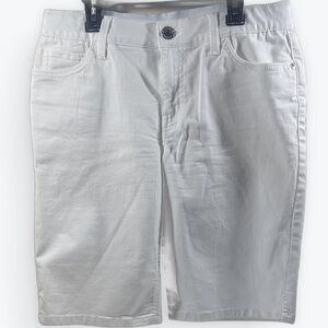 Liz Claiborne Classic Bermuda Shorts Stylish White Denim Size 8
